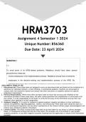 HRM3703 Assignment 4 (ANSWERS) Semester 1 2024 - DISTINCTION GUARANTEED