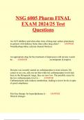 NSG 6005 Pharm FINAL EXAM 2024/25 Test Questions