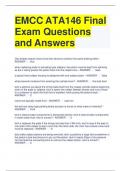 EMCC ATA146 Final Exam Questions and Answers