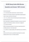 GCOR Study Guide 2024 Review Question and Answer 100&percnt; Correct