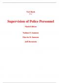 Test Bank for Supervision of Police Personnel 9th Edition By Nathan Iannone, Marvin Iannone, Jeff Bernstein (All Chapters, 100% Original Verified, A+ Grade)
