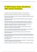 S-190 Practice Exam Questions with Correct Answers 