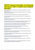 NRFSP Walmart Food Safety Test Questions and Answers 100&percnt; Verified Latest Updated 2024&sol;2025 &lpar;GRADED&rpar;