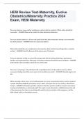 HESI Review Test-Maternity, Evolve Obstetrics/Maternity Practice 2024 Exam, HESI Maternity