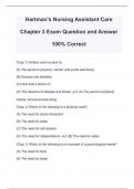 Hartman's Nursing Assistant Care Chapter 3 Exam Question and Answer 100% Correct