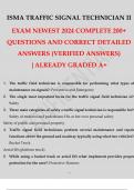 ISMA TRAFFIC SIGNAL TECHNICIAN II 200 QUESTIONS AND ANSWERS 2024 UPDATED AND correctly answered