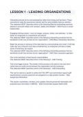 LESSON 1 - LEADING ORGANIZATIONS EXAM 2024&sol;2025 QUESTIONS WITH COMPLETED SOLUTIONS&period;