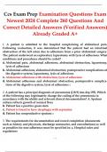 Ccs Exam Prep Examination Questions Exam Newest 2024 Complete 260 Questions And Correct Detailed