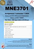 MNE3701 Assignment 1 (COMPLETE ANSWERS) Semester 1 2024 (239957) - DUE 18 April 2024 