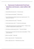 Rasmussen Fundamentals Final Exam  Questions and Answers. Latest edition 100 quizs.