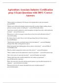 Agriculture Associate Industry Certification prep 1 Exam Questions with 100% Correct Answers