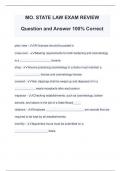 MO&period; STATE LAW EXAM REVIEW Question and Answer 100&percnt; Correct