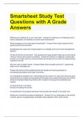 Smartsheet Study Test Questions with A Grade Answers 