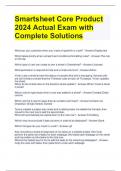 Smartsheet Core Product 2024 Actual Exam with Complete Solutions 