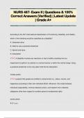 NURS 487- Exam II &vert; Questions & 100&percnt;  Correct Answers &lpar;Verified&rpar; &vert; Latest Update  &vert; Grade A&plus;