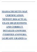 MASSACHUSETTS MAP CERTIFICATION NEWEST 2024 ACTUAL EXAM 100 QUESTIONS AND CORRECT DETAILED ANSWERS (VERIFIED ANSWERS) |ALREADY GRADED A+ 1 / 12