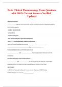 Basic Clinical Pharmacology Exam Questions with 100&percnt; Correct Answers Verified &vert; Updated