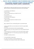 NR 441 COMMUNITY HEALTH NURSING TEST 7 WITH COMPLETE SOLUTIONS