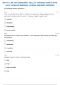 NR 441 COMMUNITY HEALTH NURSING TEST 3 WITH COMPLETE SOLUTIONS