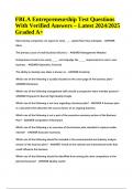 FBLA Entrepreneurship Test Questions With Verified Answers Latest 2024/2025 Graded A+
