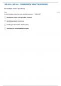 Week 3 Community Health Nursing  edapts NR441 Practice Questions and answers