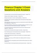 Finance Chapter 5 Exam Questions and Answers
