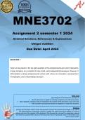 MNE3702 Assignment 2 (COMPLETE ANSWERS) Semester 1 2024 