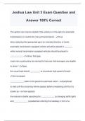 Joshua Law Unit 3 Exam Question and Answer 100&percnt; Correct