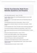 Florida Guardianship State Exam-Statutes Questions and Answers