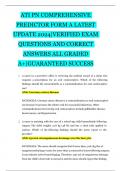 ATI PN COMPREHENSIVE PREDICTOR FORM A LATEST UPDATE 2024|VERIFIED EXAM QUESTIONS AND CORRECT ANSWERS ALL GRADED A+|GUARANTEED SUCCESS