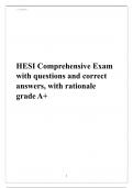 HESI Comprehensive Exam with questions and correct answers, with rationale grade A+