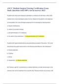 ANCC Medical-Surgical Nursing Certification Exam Study Questions with 100&percnt; scored answers 2023