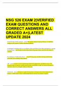 NSG 526 EXAM 2|VERIFIED EXAM QUESTIONS AND CORRECT ANSWERS ALL GRADED A+|LATEST UPDATE 2024