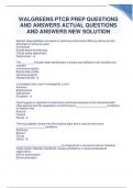 WALGREENS PTCB PREP QUESTIONS AND ANSWERS ACTUAL QUESTIONS AND ANSWERS NEW SOLUTION RATED A+
