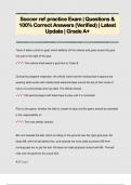 Soccer ref practice Exam &vert; Questions &  100&percnt; Correct Answers &lpar;Verified&rpar; &vert; Latest  Update &vert; Grade A&plus;