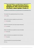 Spanish Time and Numbers Exam &vert;  Questions & 100&percnt; Correct Answers  &lpar;Verified&rpar; &vert; Latest Update &vert; Grade A&plus;