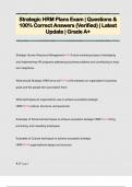 Strategic HRM Plans Exam &vert; Questions &  100&percnt; Correct Answers &lpar;Verified&rpar; &vert; Latest  Update &vert; Grade A&plus; 