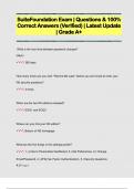 SuiteFoundation Exam &vert; Questions & 100&percnt;  Correct Answers &lpar;Verified&rpar; &vert; Latest Update  &vert; Grade A&plus;