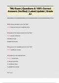 TMJ Exam &vert; Questions & 100&percnt; Correct  Answers &lpar;Verified&rpar; &vert; Latest Update &vert; Grade  A&plus;