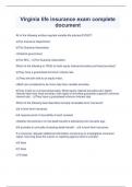 Virginia life insurance exam complete document