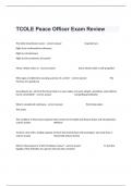TCOLE Peace Officer Exam Review Guide Questions Solved And Graded A+.