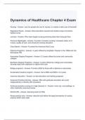 Dynamics of Healthcare Chapter 4 Exam with correct Answers 2024