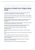 Dynamics of Health Care- Rutgers Study Guide 2024