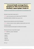 Universal Health coverage Exam &vert;  Questions & 100&percnt; Correct Answers  &lpar;Verified&rpar; &vert; Latest Update &vert; Grade A&plus;