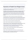 Dynamics of Health Care Rutgers Exam with 100% correct Answers