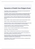 Dynamics of Health Care Rutgers Exam with correct Answers 2024