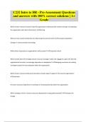 C232 Intro to HR - Pre-Assessment Questions and answers with 100&percnt; correct solutions &vert; A&plus; Grade