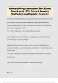 Walmart Hiring Assessment Test Exam &vert;  Questions & 100&percnt; Correct Answers  &lpar;Verified&rpar; &vert; Latest Update &vert; Grade A&plus; 