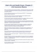 Utah Life and Health Exam- Chapter 2 Life Insurance Basics&period;