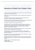 Dynamics of Health Care Chapter 2 Quiz 100% solved